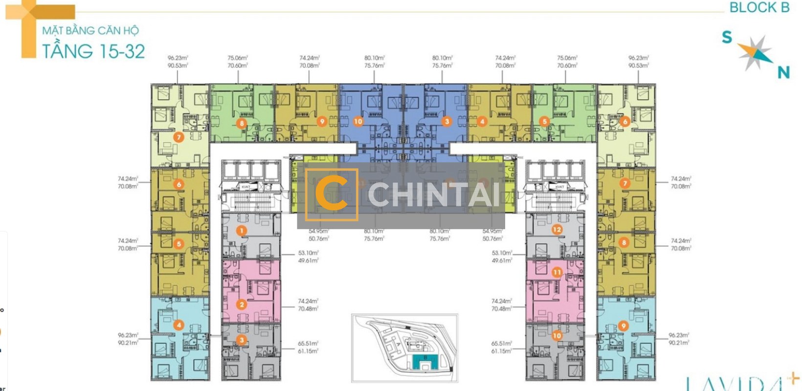 Căn hộ Lavida Plus hướng Đông Bắc, diện tích 55m²