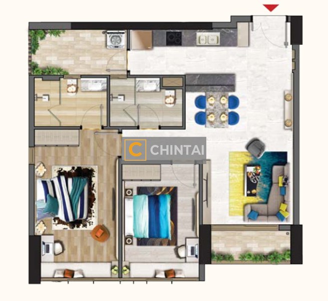 Căn hộ Phú Mỹ Hưng Midtown, bàn giao không có nội thất.