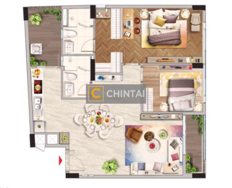 Căn hộ Phú Mỹ Hưng Midtown view thoáng mát, nội thất cơ bản.