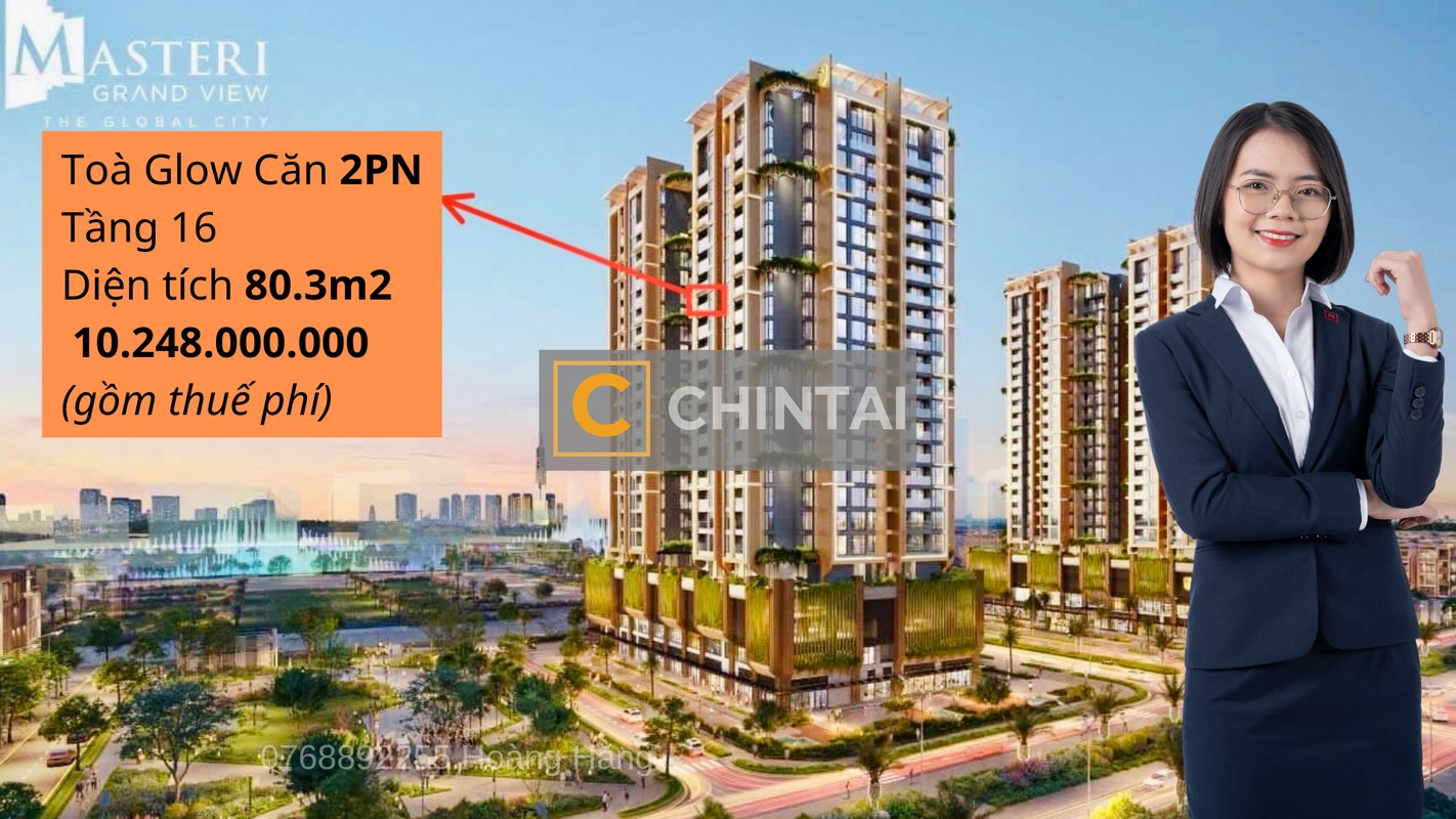 Căn hộ 🔥Cần Bán 𝟐𝐏𝐍 𝐆𝐎́𝐂 Tòa Glow-The Global City🔥diện tích 80.3m. LH 0768892255