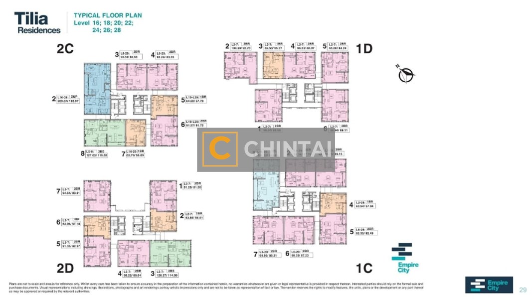 Căn hộ cao cấp Empire City có 2 phòng ngủ, nội thất cơ bản.