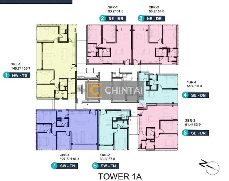 Căn hộ cao cấp Empire City diện tích 93.2m2, bàn giao nội thất cơ bản.