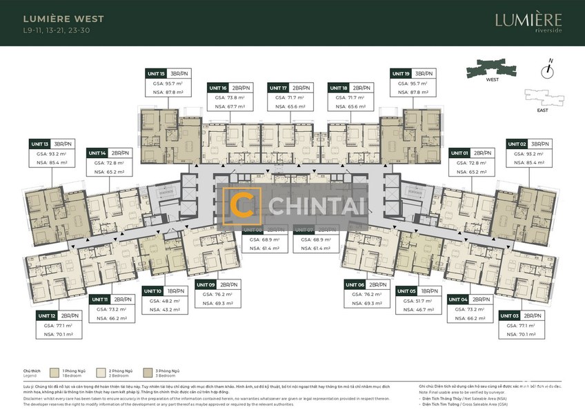 Căn hộ cao cấp Masteri Lumiere Riverside tầng 30, không nội thất.