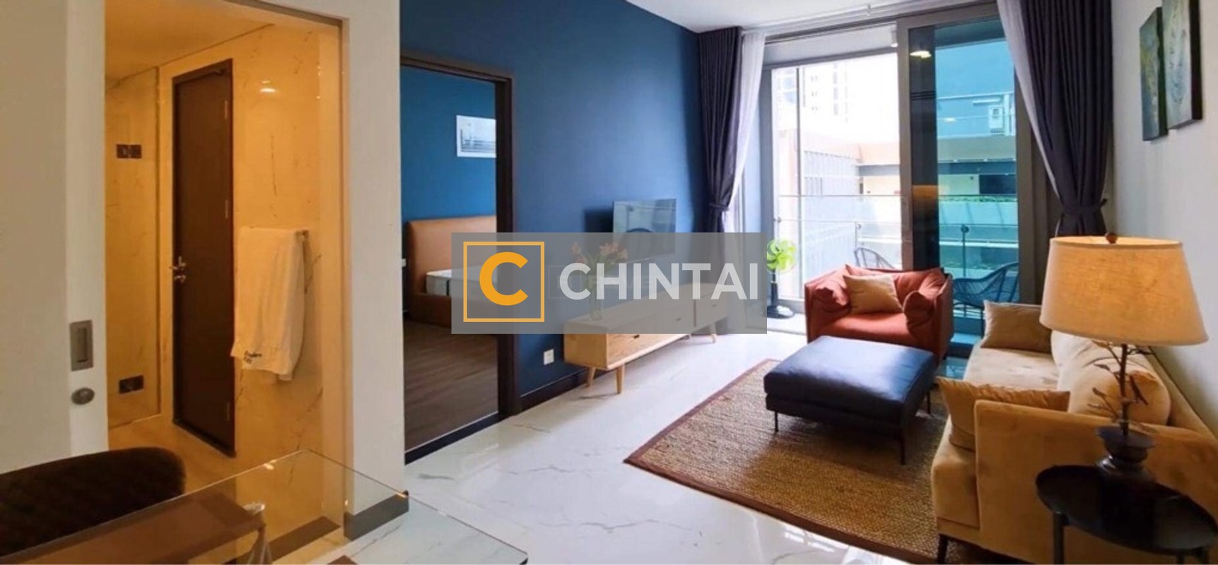 Căn hộ Empire City đầy đủ nội thất, hướng Đông Nam.