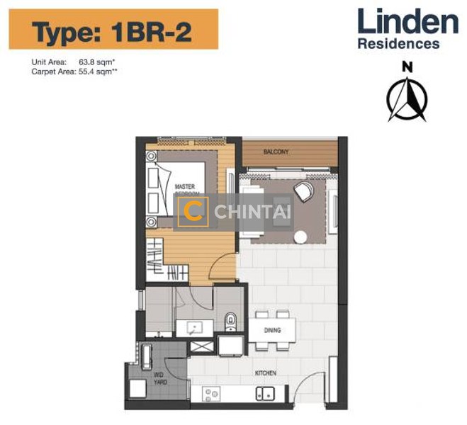 Căn hộ Empire City tầng 23 thiết kế 1 phòng ngủ, nội thất cơ bản.