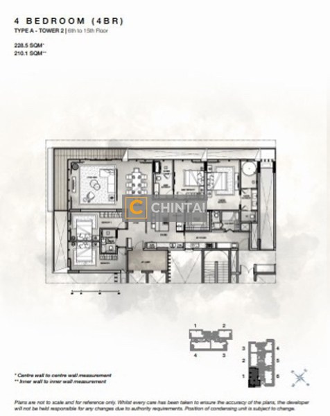 Căn hộ Empire City tầng 9 diện tích 228.5m2, không gian thoáng đãng.