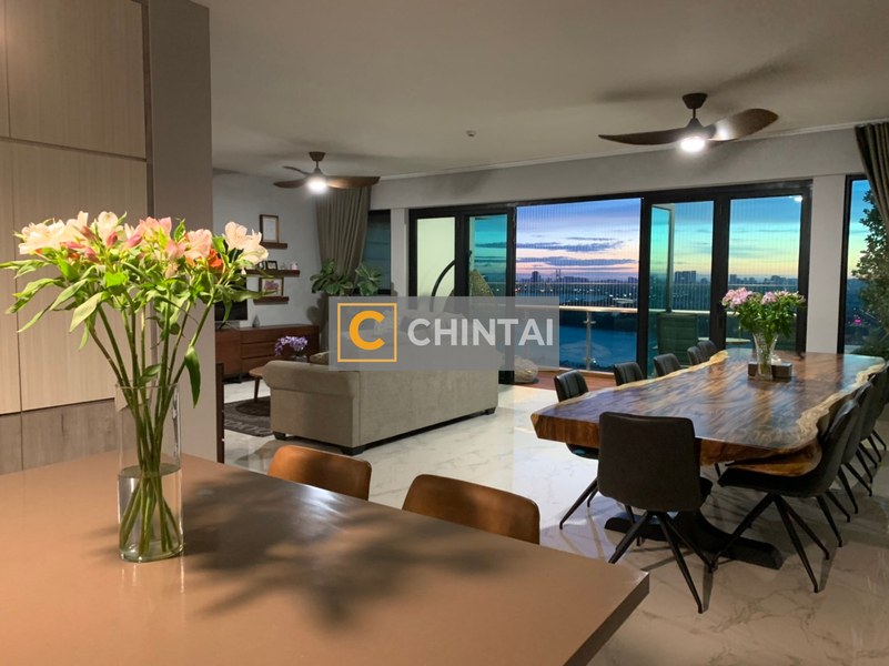 Căn hộ Feliz en Vista hướng ban công tây nam đầy đủ nội thất diện tích 239.14m²