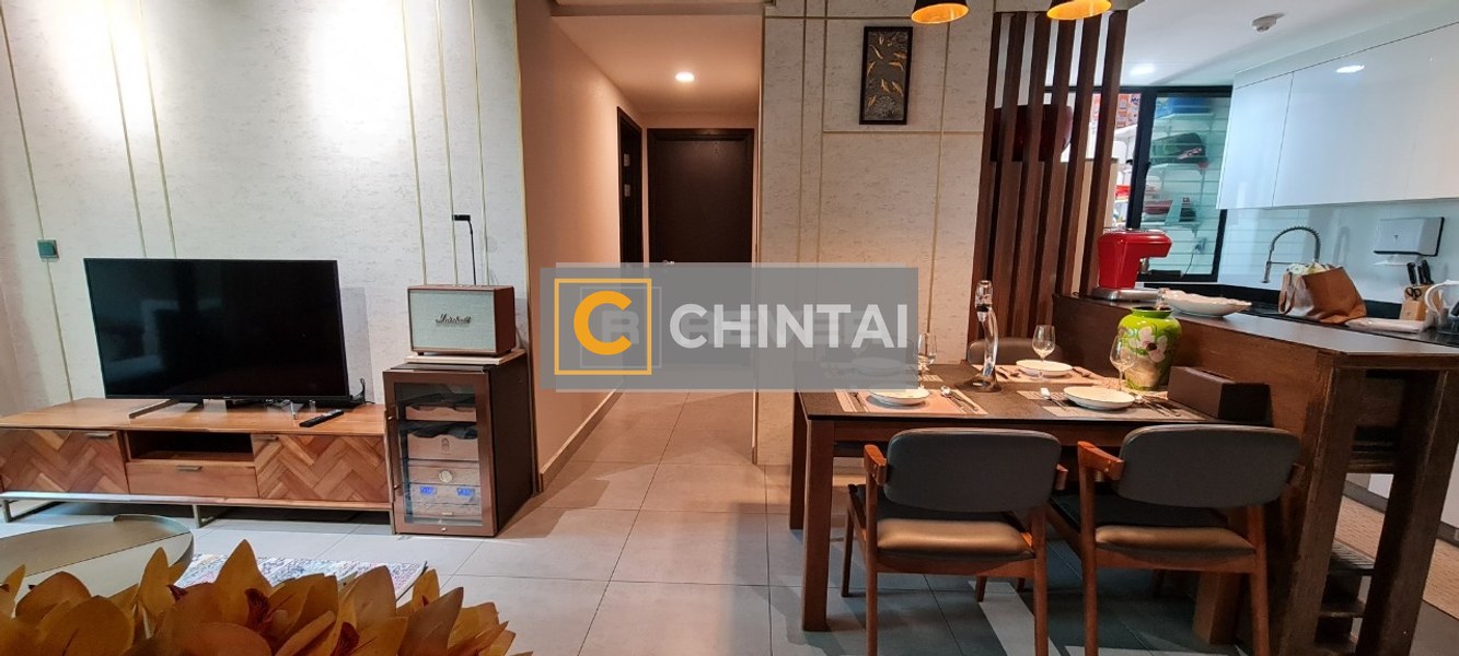 Căn hộ Feliz En Vista tầng 4 có 2 phòng ngủ, bàn giao đầy đủ nội thất.