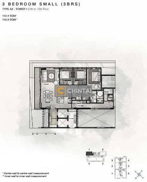 Căn hộ Empire City nội thất cơ bản diện tích 153.4m²