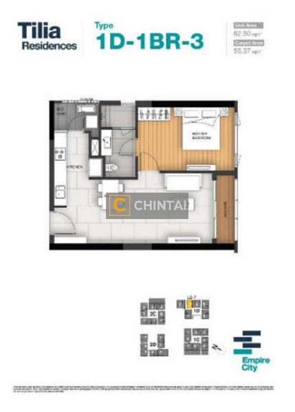 Căn hộ tầng 5 Empire City thiết kế hiện đại, bàn giao đầy đủ nội thất.