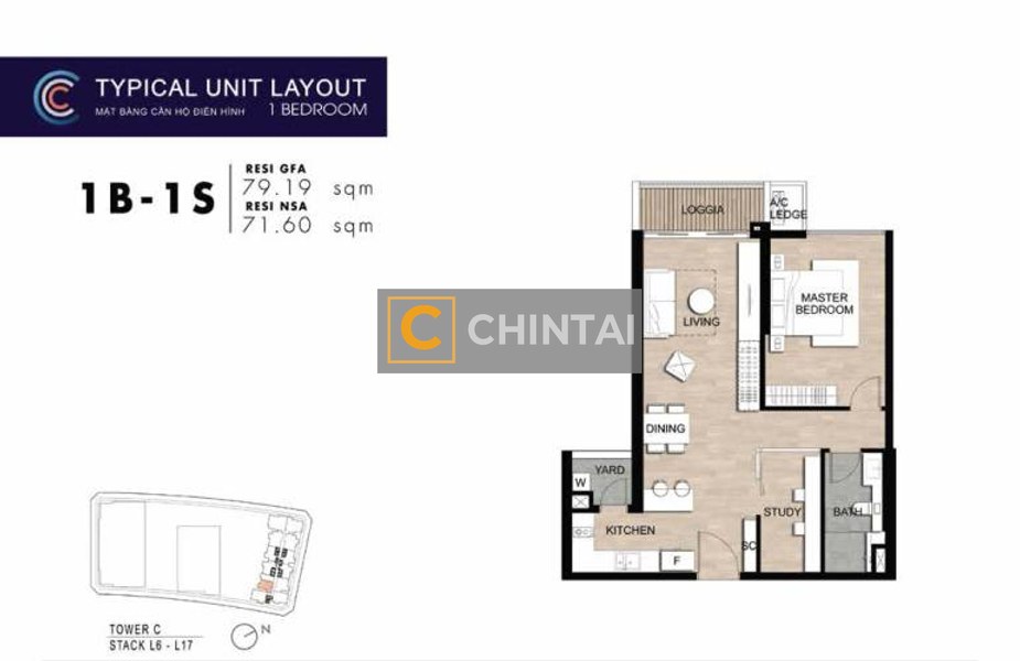 Căn hộ The Metropole Thủ Thiêm có 1 phòng ngủ, nội thất cơ bản.