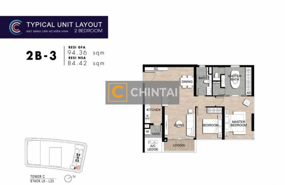Căn hộ The Metropole Thủ Thiêm nội thất cơ bản diện tích 94.36m²