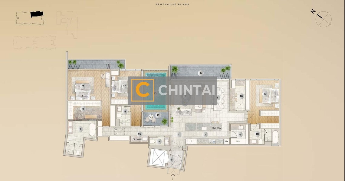 Căn hộ The River Thủ Thiêm hướng ban công đông bắc nhà thô diện tích 293m²