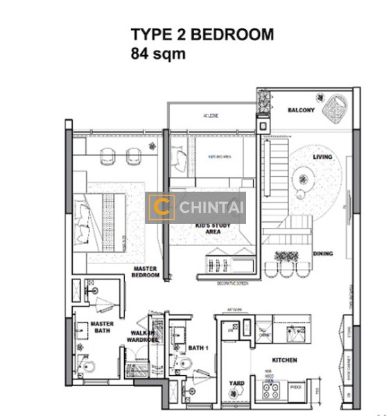 Căn hộ The River Thủ Thiêm nội thất cơ bản diện tích 84m²