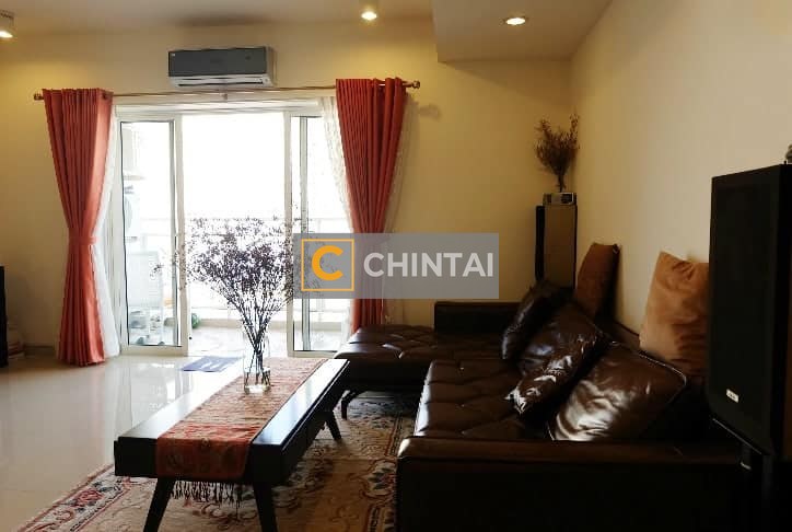 River Garden 3 Bedrooms Apartment For Rent With Light-Colored Wooden Furniture