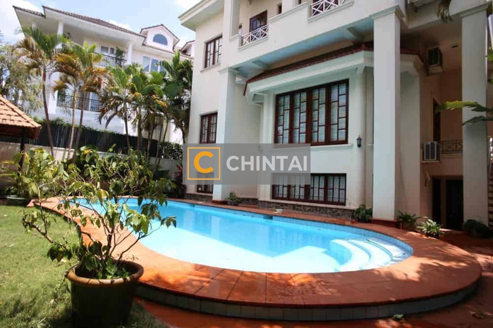 Villa With Garden And Pool In Compound Thao Dien For Rent