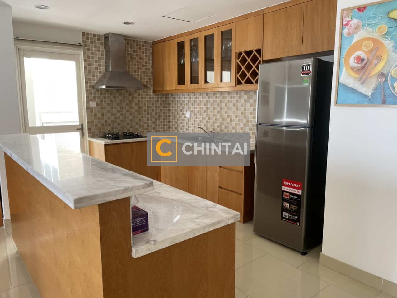 River Garden 2 Bedrooms Apartment For Rent With Light Colored Wooden Furniture