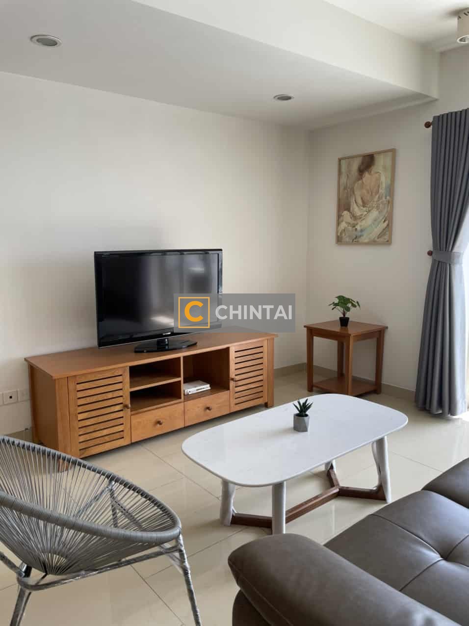 River Garden 2 Bedrooms Apartment For Rent With Light Colored Wooden Furniture