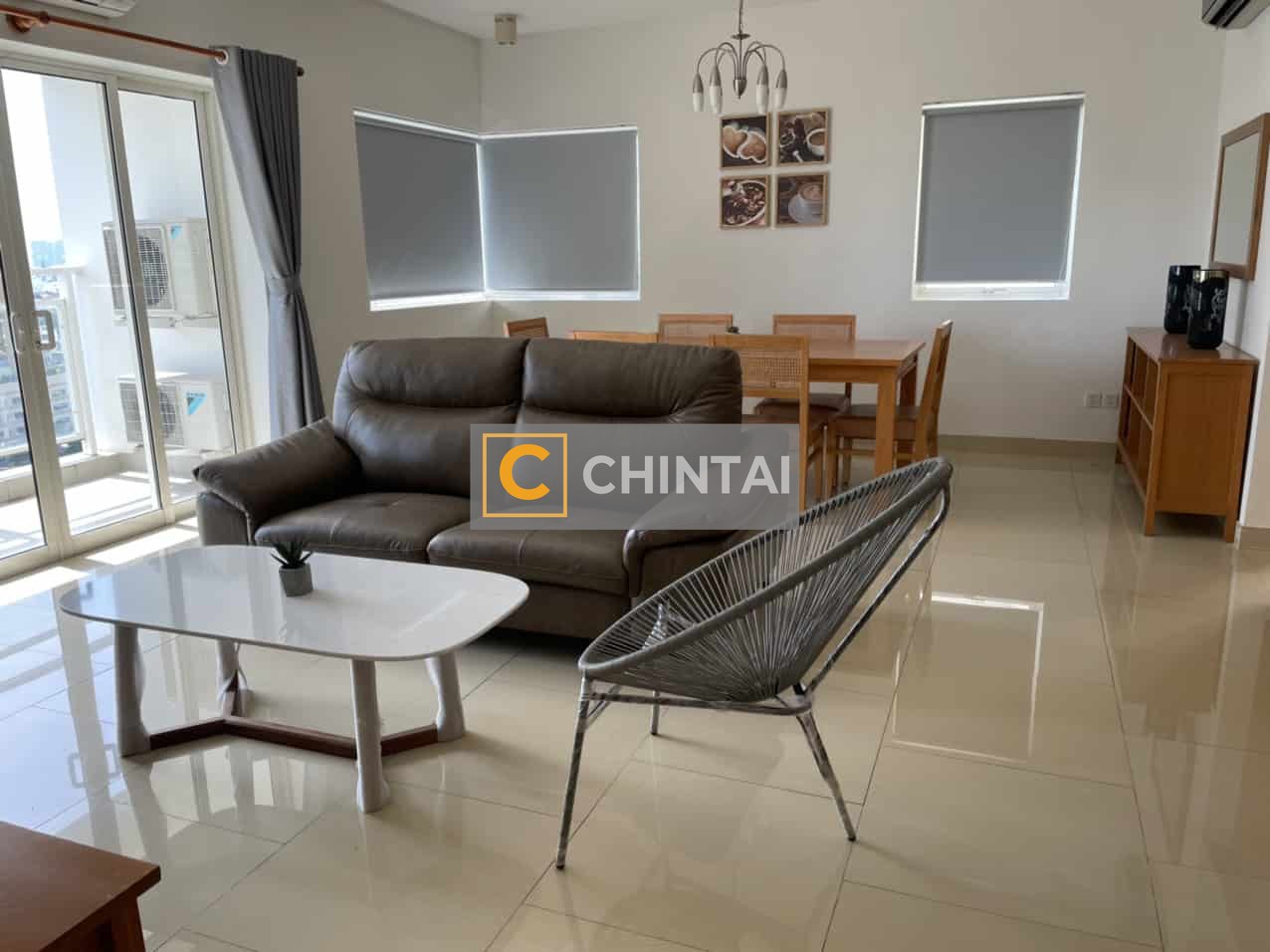 River Garden 2 Bedrooms Apartment For Rent With Light Colored Wooden Furniture