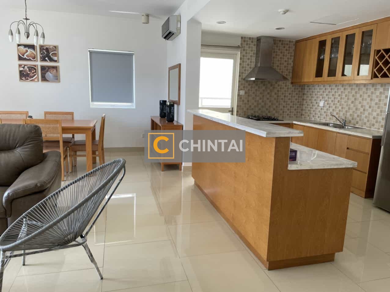 River Garden 2 Bedrooms Apartment For Rent With Light Colored Wooden Furniture