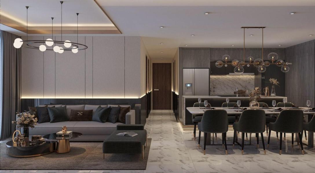 Căn hộ Phú Mỹ Hưng Midtown hướng ban công tây bắc đầy đủ nội thất diện tích 187.81m²