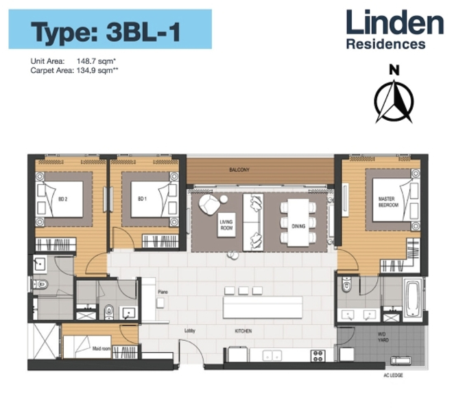 Empire City Apartment With Basic Interior, 148.7m²