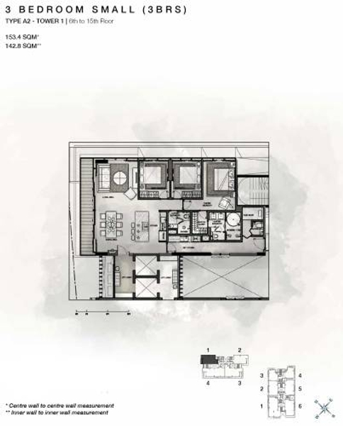 Căn hộ Empire City nội thất cơ bản diện tích 153.4m²