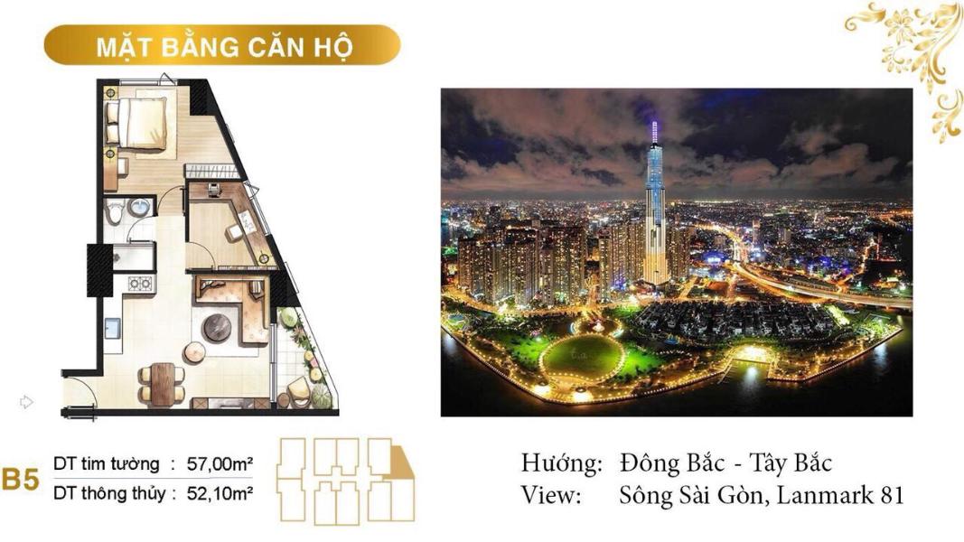 Căn hộ Paris Hoàng Kim view thành phố, nội thất cơ bản.