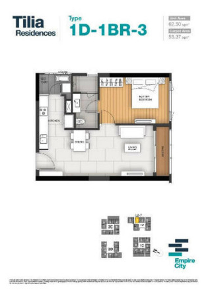 Căn hộ tầng 5 Empire City thiết kế hiện đại, bàn giao đầy đủ nội thất.