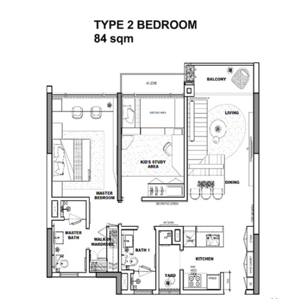 Căn hộ The River Thủ Thiêm nội thất cơ bản diện tích 84m²