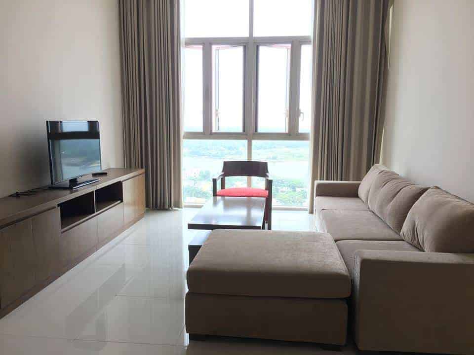 Wooden furniture, 2 bedroom, River View Apartment in Vista An Phu For Rent