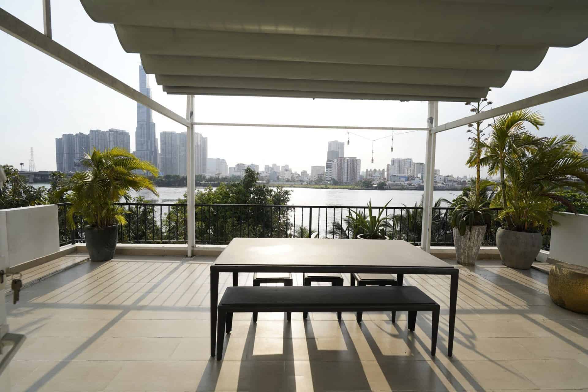 Thao Dien House For Rent, Big Terrace On Rooftop Overlooking To Sai Gon River