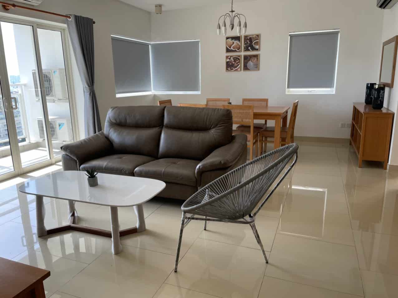 River Garden 2 Bedrooms Apartment For Rent With Light Colored Wooden Furniture